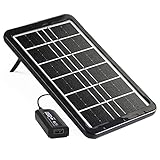 Aocoray Mini 5V 6W USB Solar Panel, Portable 5 Volt 6 Watt High Efficiency Solar Panel Battery Charger with 118.11inch Cable for Cellphone Power Bank Camera Fan Camping Lantern etc.