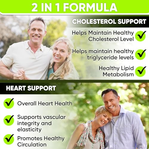 Heart Health Cholesterol Supplements - Cholesterol Health & Heart Support with Plant Sterols, Niacin & Garlic Powder.Vitamins Pills for Healthy Cholesterol and Healthy Heart.Two Months Supply. - Image 3