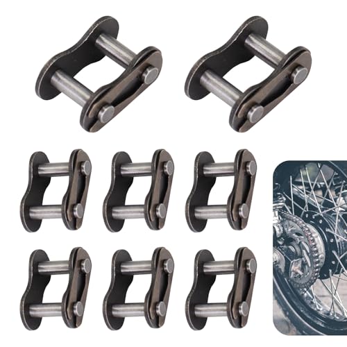 DACIRTY Pack-8#415 Chain Master Roller Connector Link, High Hardness Wear Rust Resistant Carbon Steel Roller Chain Connecting Link, Suitable for Most Bicycles Pedal Bikes ATVs Scooters (Black)