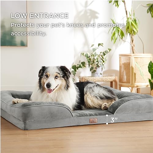 Bedsure Orthopedic Dog Bed Extra Large - XL Dog Bed Waterproof, Foam Sofa with Removable Washable Cover, Waterproof Lining and Nonskid Bottom Couch, 42x32x7 Inches, Grey by Bedsure - Image 5