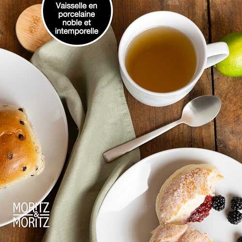 Tasses à café blanches Moritz & Moritz 300ml pour thé, cappuccino et chocolat chaud - 6