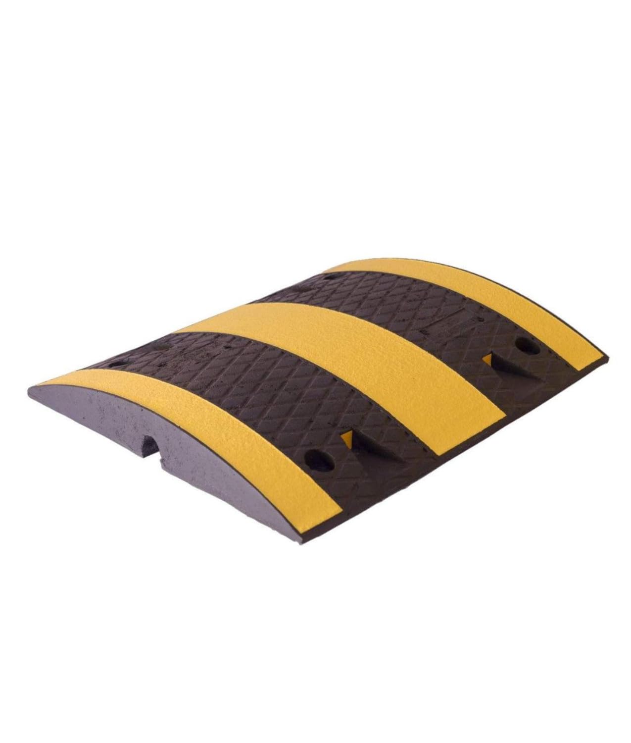 Dosso rallentatore di velocità componibile Safemax, elementi riflettenti - altezza 50 mm - con passacavi (400x500x50 mm rallentatore giallo/nero)