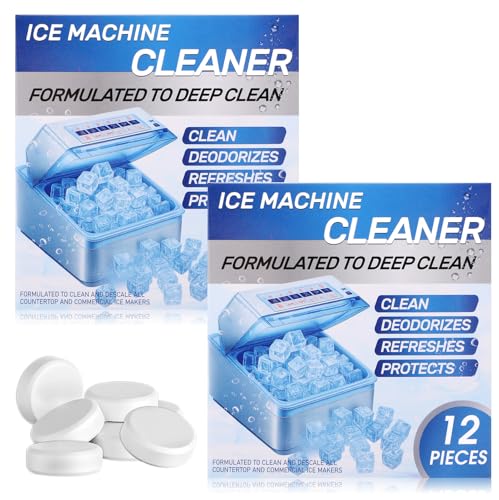 Swiffen 2 Pack 24 Pcs Ice Machine Cleaner Tablets Descaler, Clean Tablets for Ice Makers, Scale Remover for Countertop, Deep Cleaning, Remove Odor
