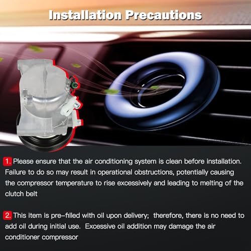 Image of cciyu Air Conditioning Compressor for Smart Fortwo 1.0L 2008-2015
