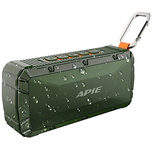 APIE Portable Wireless Outdoor Bluetooth Speaker IPX6 Waterproof Dual 10W Driversf, Enhanced Bass, Built in Mic,Water Resistant,Beach, Shower & Home (green3)