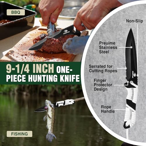 Image of Mossy Oak Hatchet and Machete Knife Set with Sheath, One-Piece Axe & Hunting Knives with Paracord Handle, Zoomable Flashlight, Many Other Tools, Ideal Gift for Men Who Likes Hunting Outdoor Adventure