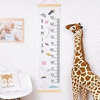 Wanapix | Personalised Children's Height Chart for Hanging | Track Growth with Name and Photos | Wall Height Chart | Easy-to-Install Panama Fabric