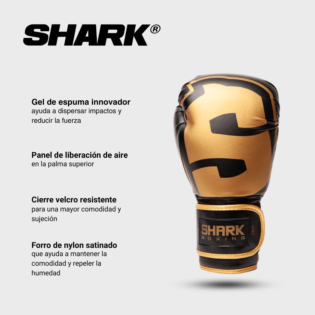 SHARK BOXING Guantes Boxeo Hombre, Mujer, Unisex SKF 3.0 | 14oz, 12oz, 10oz, 16oz | Guantes Muay Thai, Kick Boxing, Boxeo