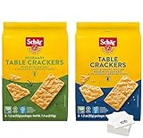 Schar Table crackers Variety (Rosemary and Light & Crispy Texture with sea Salt) Pack of 2