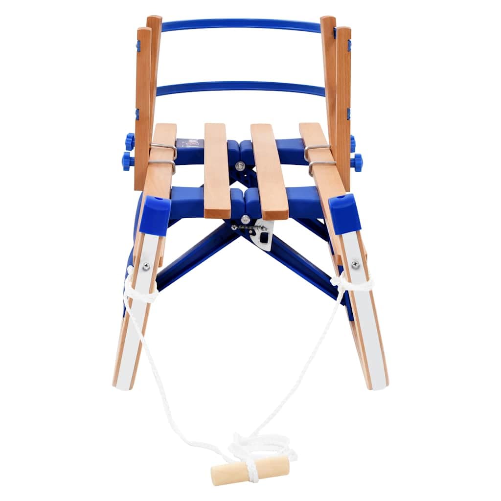 vidaXL Składane sanki z oparciem, drewniane, 119 cm