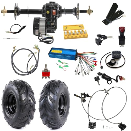 CWTD 48V 1000W Brushless Motor & 30" Rear Axle Kit with Speed Controller – Complete Differential Drive System for Electric Go-Karts, ATVs, Trikes & DIY Projects