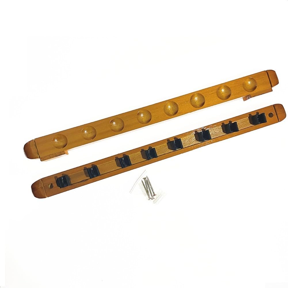 Supporto da parete in legno per 8 stecche da biliardo, prestazioni affidabili, colore: nero
