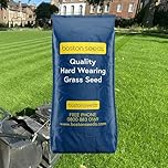 Boston Seeds Quality Grass Seed, Hardwearing Grass Seed for Family Lawns & Grass (1 x 10kg)