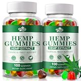 Hemp Gummies for Sleep, Pain, Anxiety,Inflammation Relief,High Potency Premium Strength,100% Natural Hemp Gummy for Adults, 2 Packs