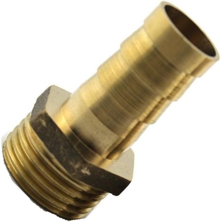 Fitting Metric M22 x 1.5 M22X1.5 Male to Barb Hose ID 1/2” 13mm Brass Fuel Air Gas