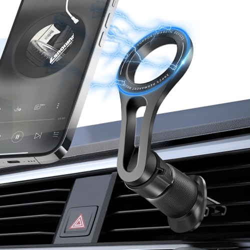 REYGEAK per il supporto da auto Mag-Safe - Supporto magnetico per telefono da auto con presa d'aria a rotazione di 360°, supporto per telefono da auto a mani libere per iPhone 15 14 13 Pro Plus Max