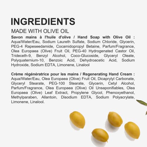 Fruits & Passion [Cucina] - Coriander And Olive Tree Deluxe Gift Set, 33.8 Oz Hand Soap Refill + 6.7 Oz Hand Soap With Glass Dispenser + 5 Oz Nourishing Hand Cream + Complimentary Cucina Candle #TOP4