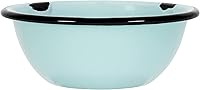 Vista 1 de Red Co. Juego de 4 cuencos redondos esmaltados de metal clásico de 20 onzas, color aguamarina envejecido/borde negro