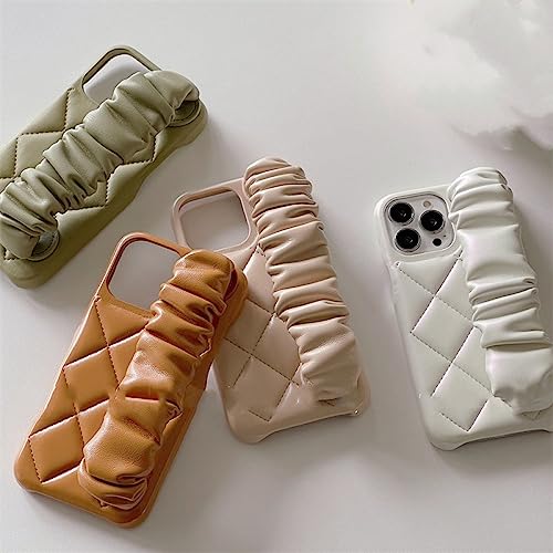 Coque dragonne iPhone 13 Pro Max aspect cuir matelassé et support vidéo