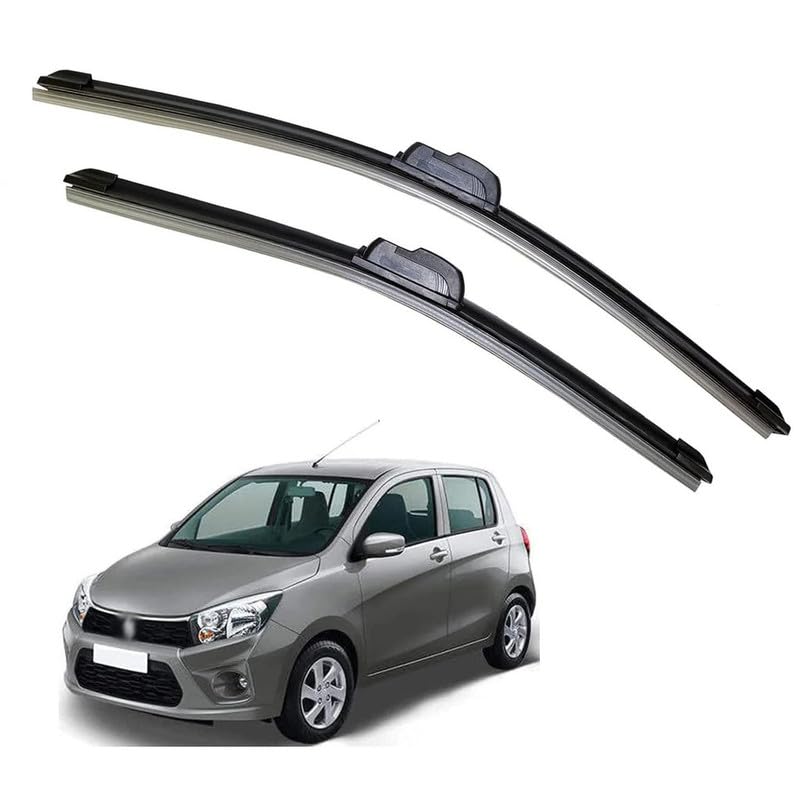 Image of Audio WHeels Perfect Fitting Frameless Windshield 100% Scratch Proof Cleaning Water Repellant Silicon Car Wiper Blades For Equipment Replacement, Set of 2 (D-21 inch & P-14 inch)
