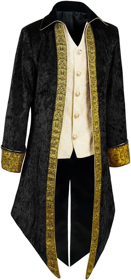 Apocrypha Mens Medieval Steampunk Tailcoat Victorian Vintage Jacket Frock Coat - Image 3