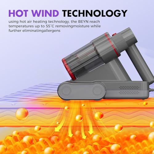 Image of SKYTONE Bed Vacuum Cleaner, Cyclonic Technology for Dust Collection, UV Light Sterilization, HEPA to Capture 99.99% Dust | 4M Long Cord | 600W |16kPa Suction Power, Suitable for Bed, Sofa (Large)