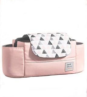 Universal Baby Stroller Organizer with Insulated Cup Holders for Moms. Diaper Storage, Secure Straps, Detachable Bag, Pockets for Phone, Keys, Toys. Stylish Design Fits All Strollers (Pink)