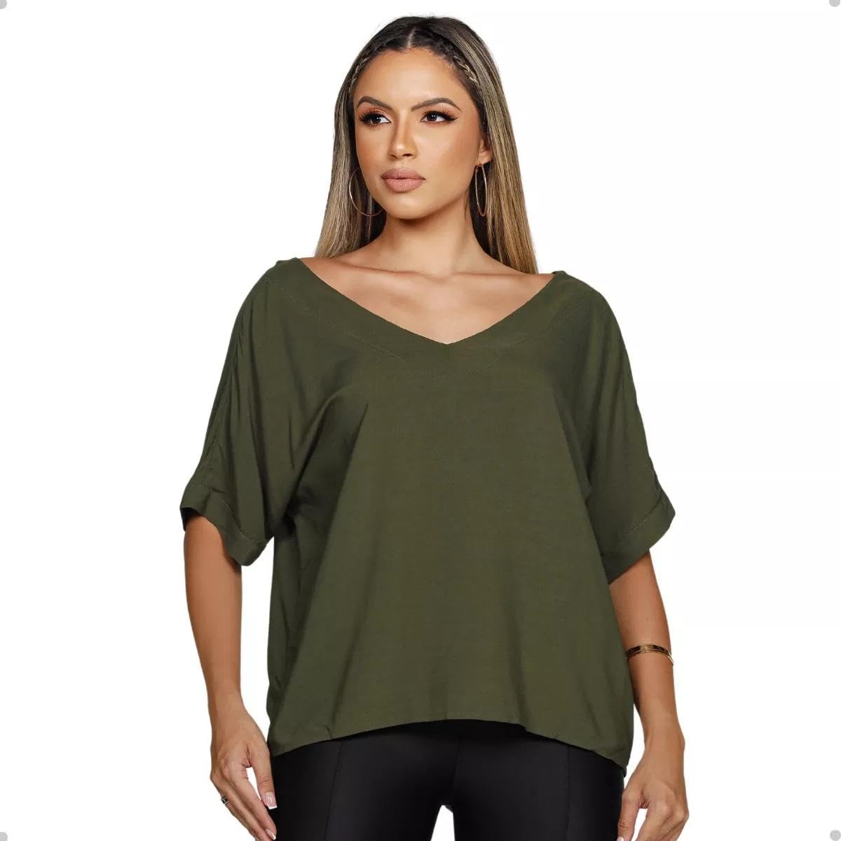 Blusa Feminina Gola V Lisa em promoção! Veja a oferta e mais achadinhos de Blusas 3 Hoje é o melhor dia para comprar Blusa Feminina Gola V Lisa com aquele preço maroto! Promoção! Aproveite a oferta! 3