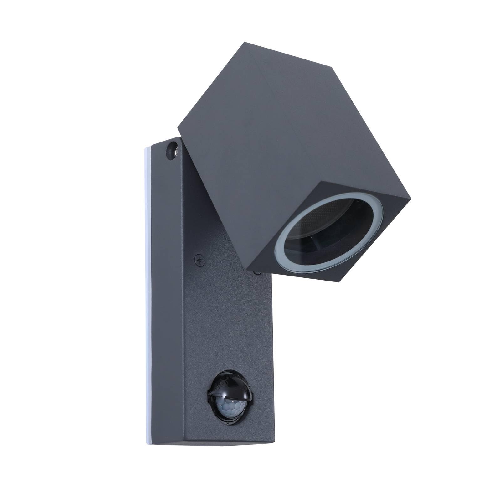 Lindby Anthracite Outdoor Wall Light Othil Dimmable With Motion Detector (Modern) In Silver Made Of Aluminium (1 Light Source, Gu10) From Wall Lamp For Exterior/Interior Walls House Terrace Und Balcony