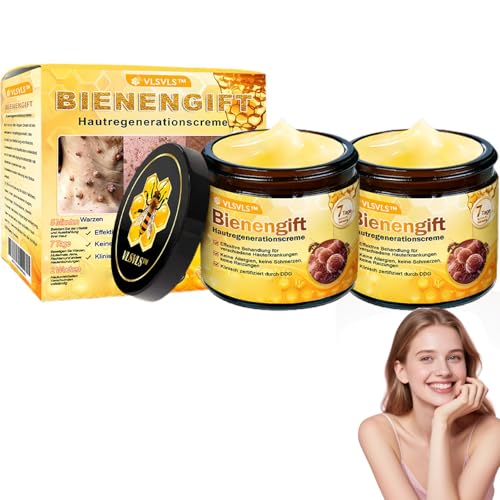 VLSVLS Bienengift Hautregenerationscreme, Professionelle Bienengift Therapie Creme, Vlsvls Bienengift-Reparaturcreme, Bienengiftsalbe, Bienengift Creme für alle Hauttypen (2 Stück)
