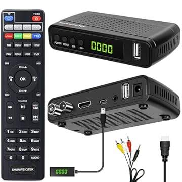 Decoder Digitale Terrestre 2025, H265 HEVC 10Bit Decodifica Fino a 1080P e 128MB RAM Offre Visiva Più Fluida, SHUNWEIQTEK Mini Decoder DVB-T2 Sintonizzazione Automatica, LCN USB PVR Telecomando 2in1