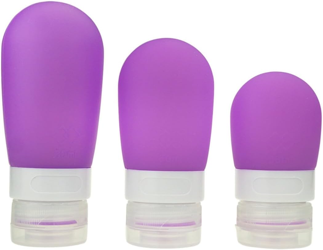 VICASKY Portable Travel Silicone Bottles 60ml Refillable Wide Mouth Purple