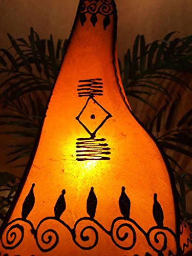 Orientalische Tischlampe Zeliha 42cm Lederlampe Hennalampe Lampe | Marokkanische kleine Tischlampen aus Metall… – Bild 4