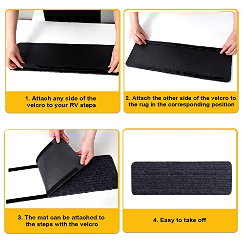 Nitoyo Rv Step Covers Rug 4 Pack 23.6 * 7.8Inch Stair Covers For Rv Mobile Home, Camper, Trailers #TOP5