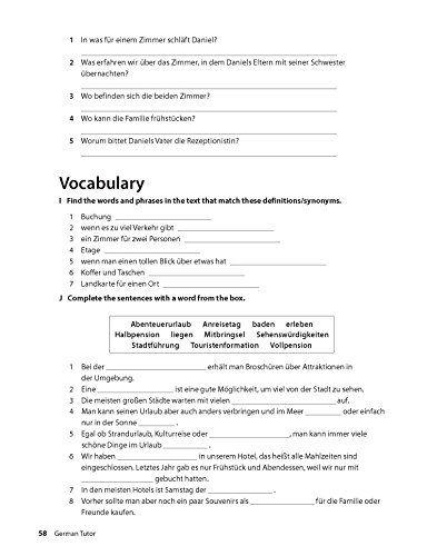 German Tutor: Grammar and Vocabulary Workbook