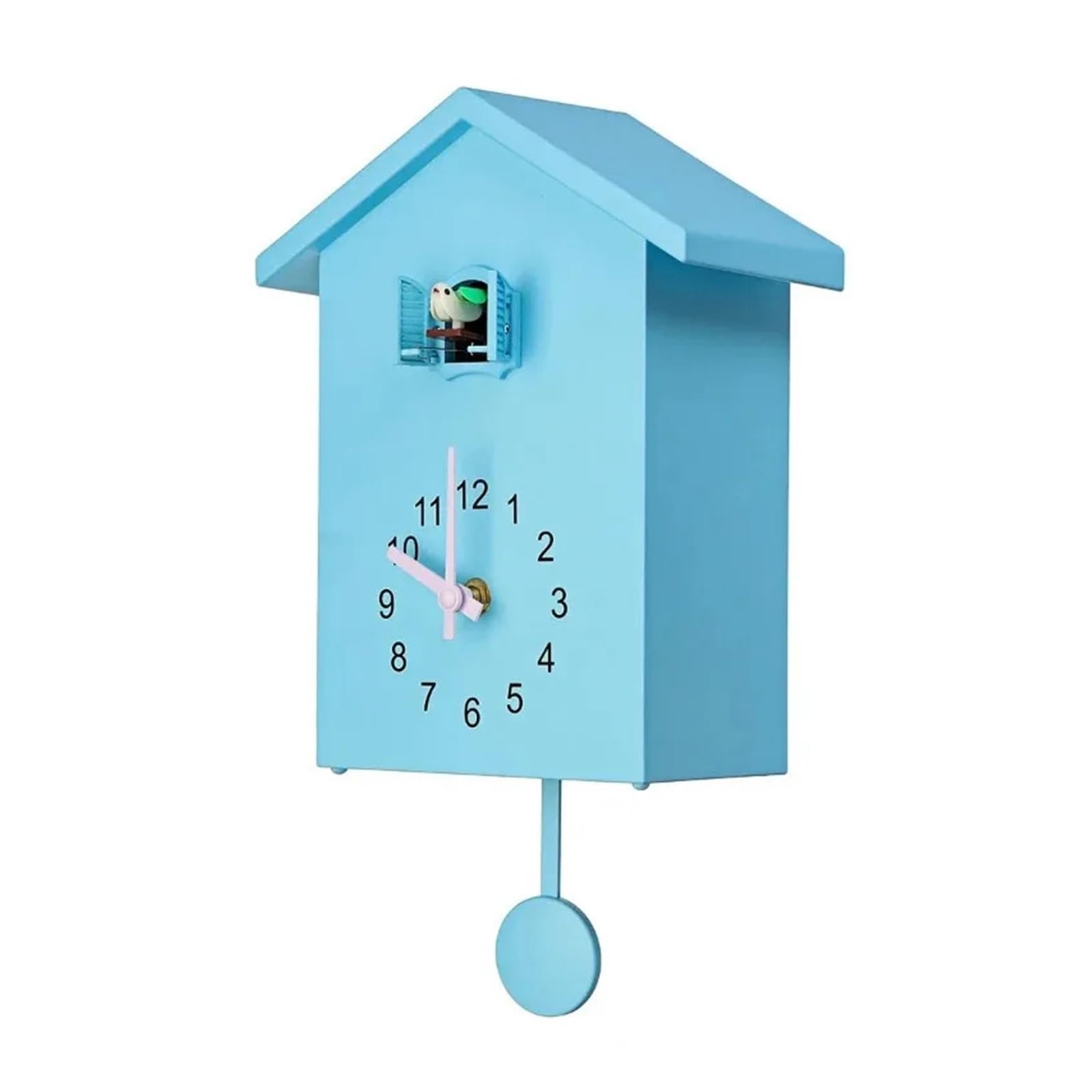 GOXQIT 1PC Bird Cuckoo Quartz Wall Clock Home Living Room Horologe Clocks Timer Office Decoration Hanging Watch For Living Room(Blue)
