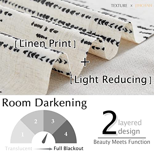 Jinchan Boho Valance Curtains Blackout Kitchen Valance For Windows Geometric Striped Valance For Living Room 18 Inch Double Layer Farmhouse Window Valances Overlay Valance 1 Panel Black On Beige #TOP3