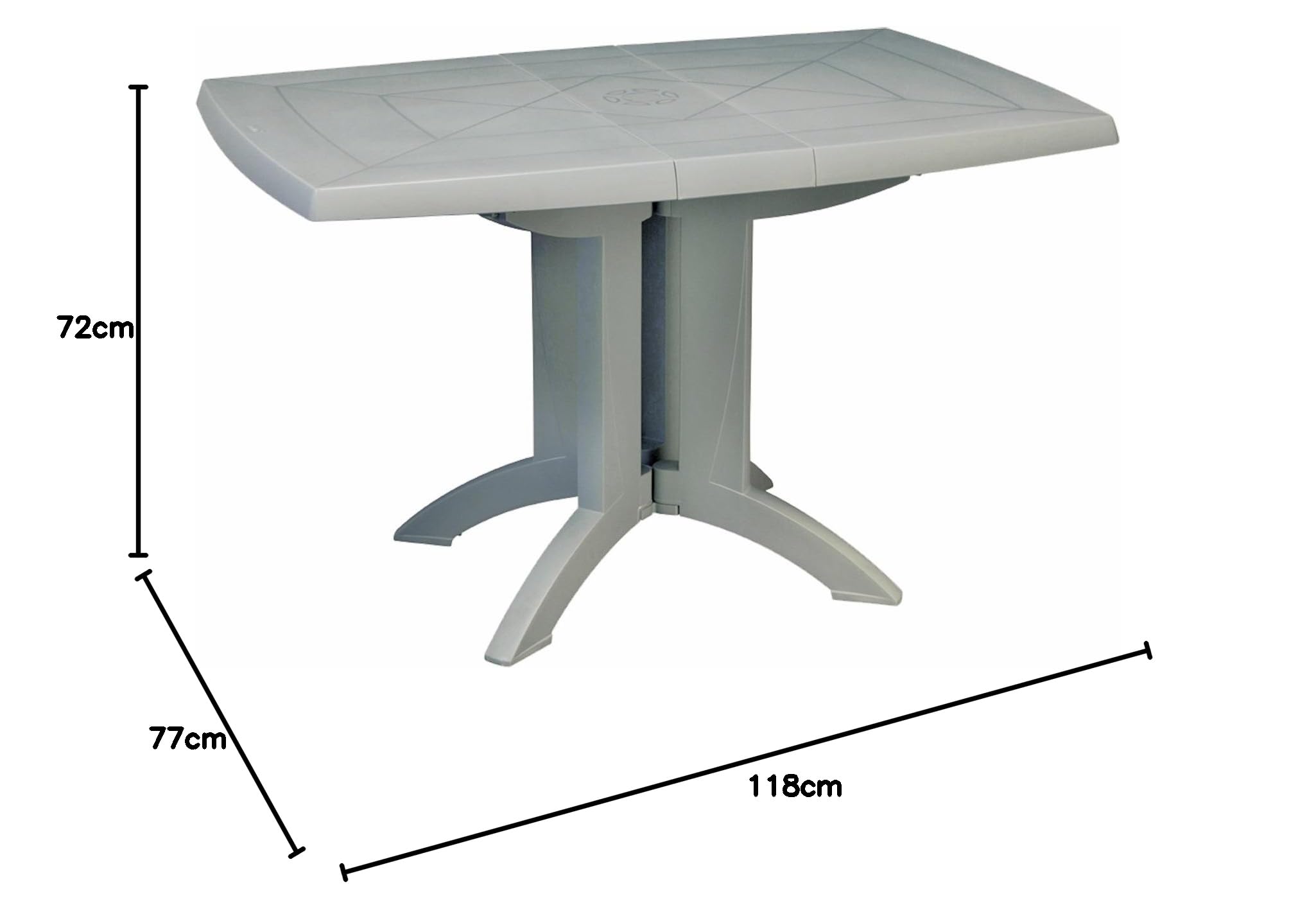 Table de jardin de repas GROSFILLEX Véga rectangulaire anthracite 8 personnes | Leroy Merlin