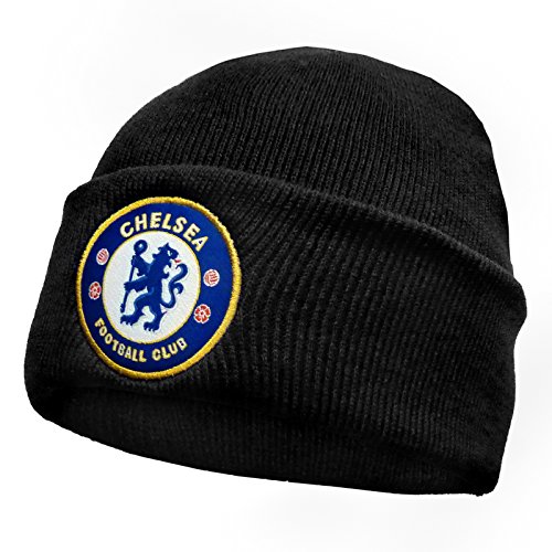 Chelsea Official Football Gift Knitted Bronx Beanie Hat Black