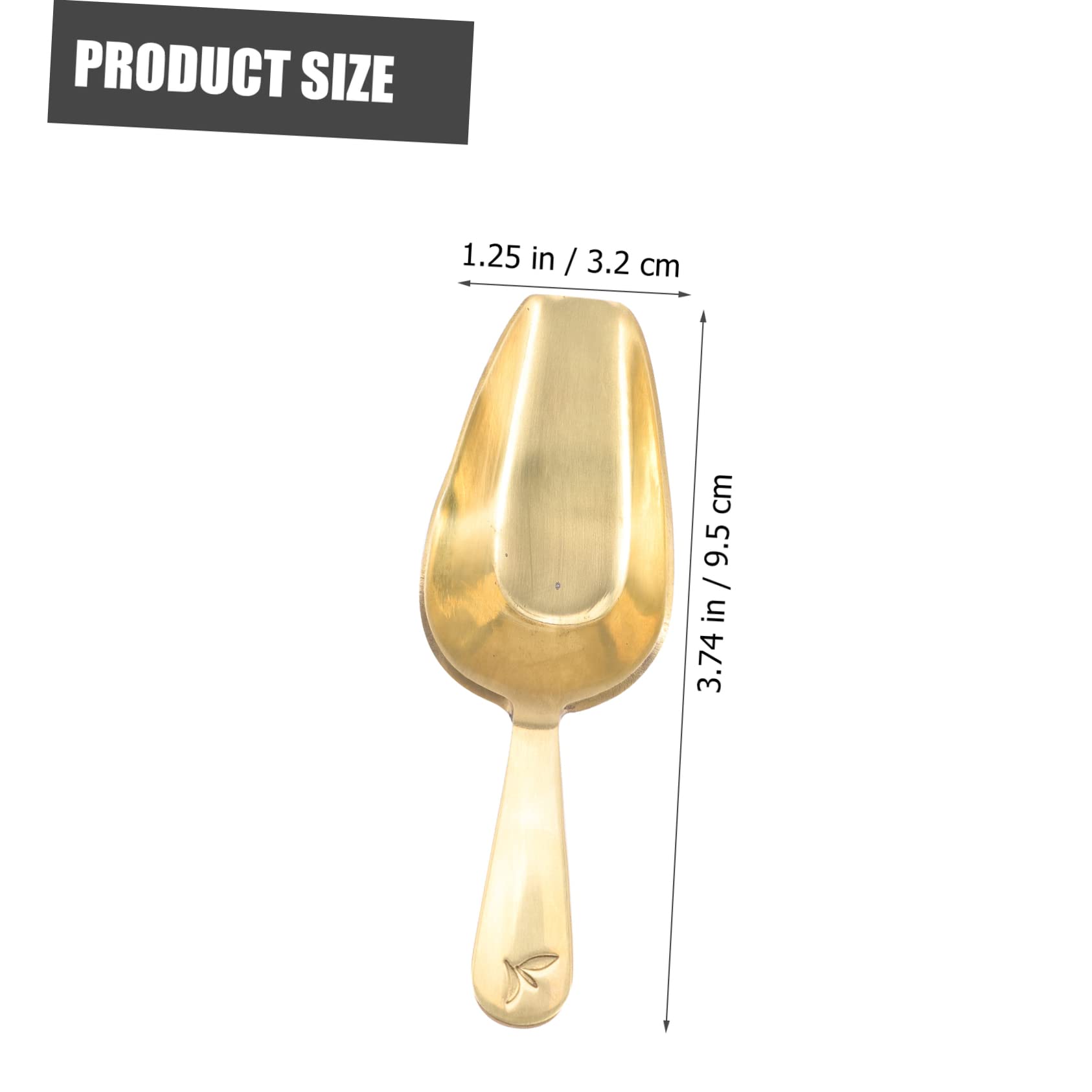 Cabilock 4piezas Cucharilla De Latón Para Té y Café Cucharón Ligero y Portátil Accesorio De Cocina Ergonómico Para Infusiones y Granos De Café Fácil De Limpiar y Usar