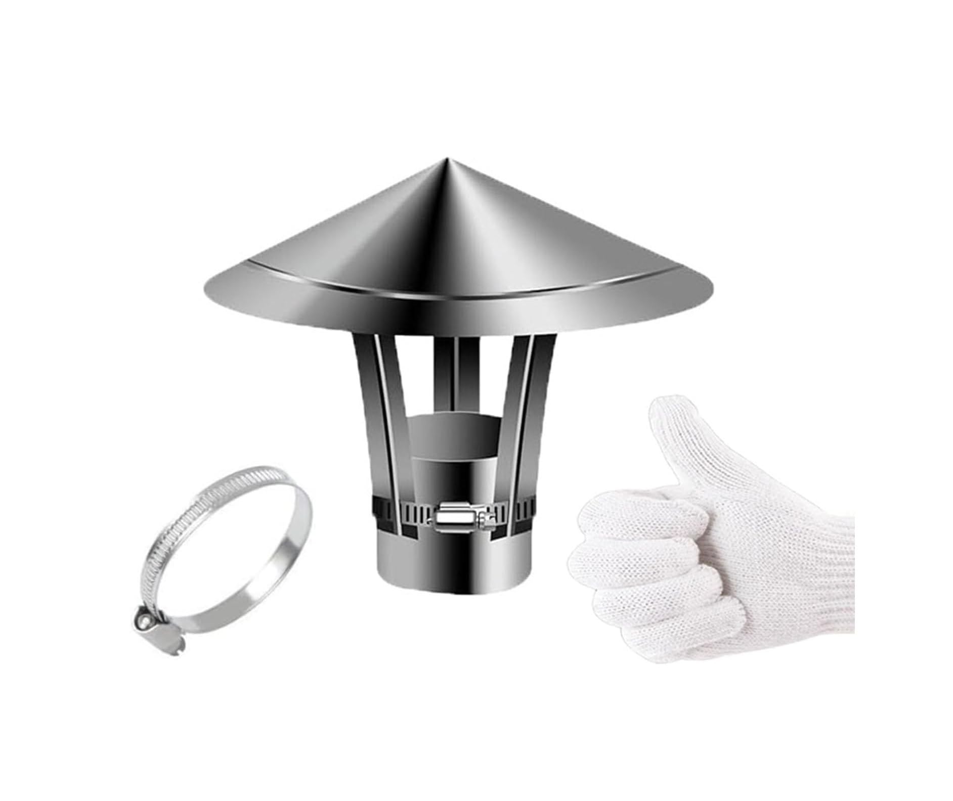 304 Stainless Steel Cone Top Chimney Cap(5.9in)