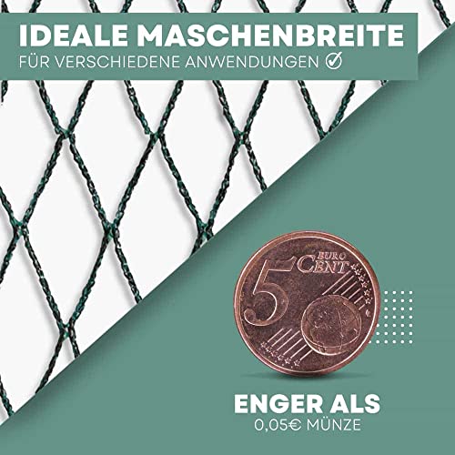 4m x 5m (20m²) Vogelschutznetz, Vogelnetze, Teichnetz, Taubennetz Balkon, Schutznetz für Obstbäume, Netz für Garten, Laubnetz und Vogelschutz, Vogelschutznetz Engmaschig