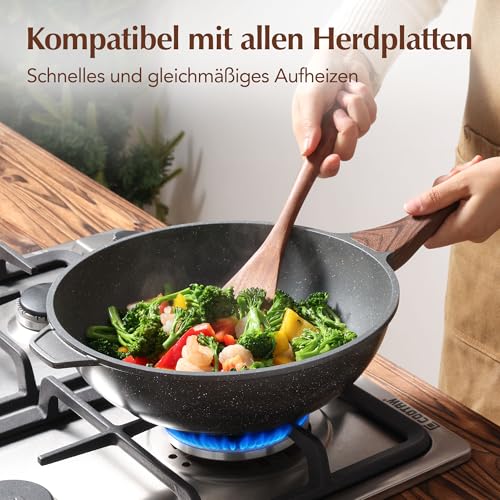 SENSARTE 28cm Schweizer Granit Beschichtung Antihaft Tiefe Wokpfanne – Ansicht 6