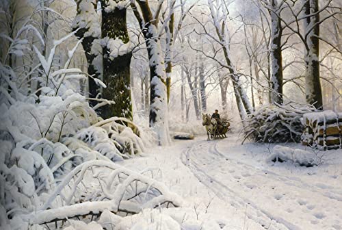 Toile Forêt en hiver par Peder reproduction d'art de prestige pour décoration murale