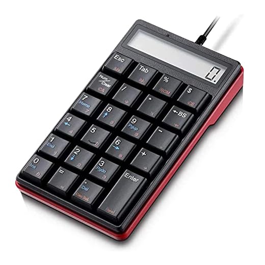 SUNREED USB Number Pad, 23 Keys Portable Numeric Keypad Keyboard with Calculator for Laptop Computer, Compatible with Windows OS, Mac OS, Chrome OS, Black+Red…