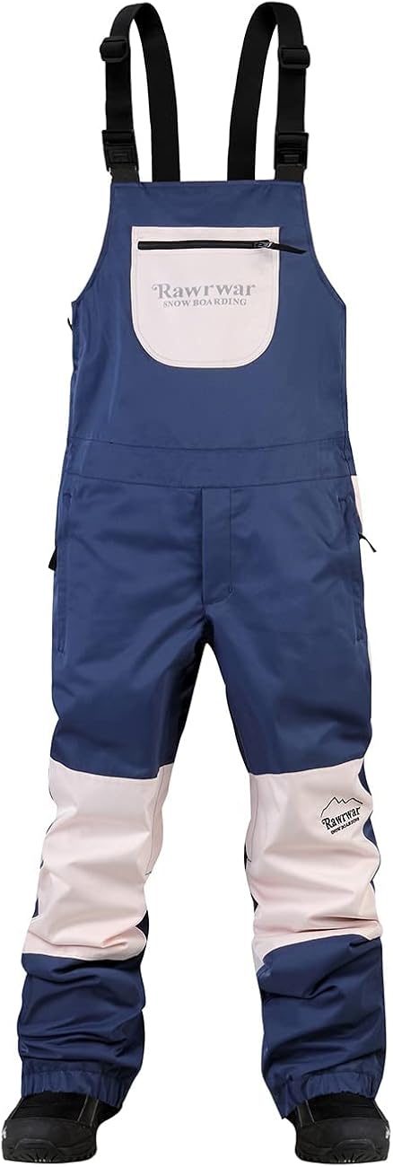 HOUZONIY Unisex Snow Bib Pants for Women Waterproof Insulated,Mens Snow Overalls Loose Fit,Ski Overalls for Winter Sport