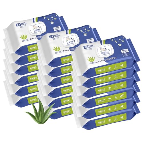 Image of Babify Premium Baby Wipes with Flip-Top Lid | Aloe Vera & Paraben-Free | Pack of 24 (1728 Wipes, 72 Wipes per Pack)
