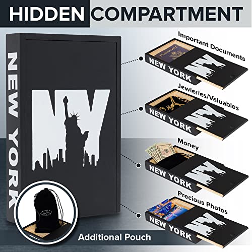 Decovous Decorative Books Of Travel Destinations - Set Of 3 Faux Books For Decoration With Secret Storage Compartment - New York/London/Paris Coffee Table Books Decor - Home & Office Decor Fake Books #TOP2