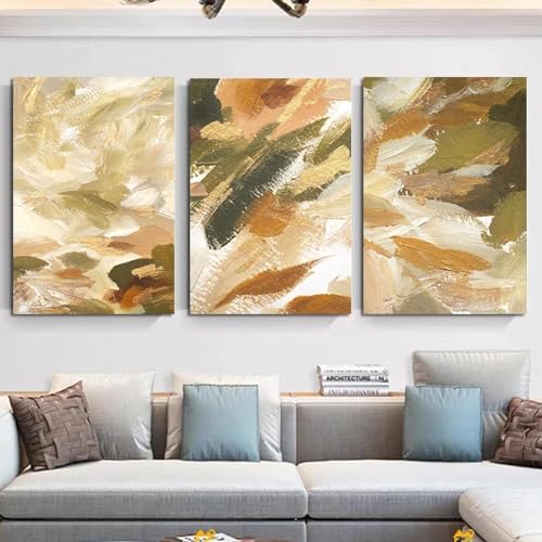 Peinture abstraite au pinceau jaune et vert pour habiller un grand mur