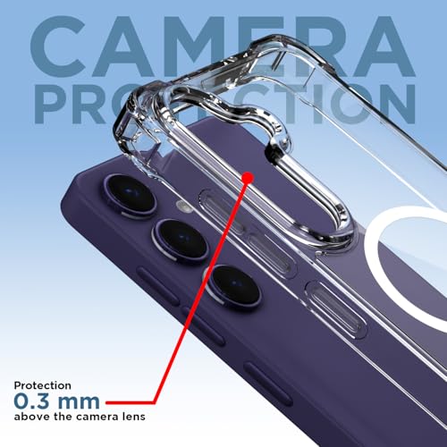 Image of Amazon Basics Back Cover for Samsung Galaxy S24 5G Mag-Safe Shockproof PC + TPU Protective Case Magnetic Support Bumper Case (Transparent Mag-Safe)